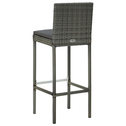 Garten-Barhocker Mit Kissen 2 Stk. Poly Rattan