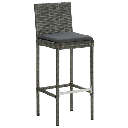 Garten-Barhocker Mit Kissen 2 Stk. Poly Rattan