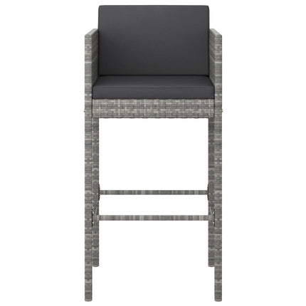 Barhocker 2 Stk. Mit Kissen Poly Rattan