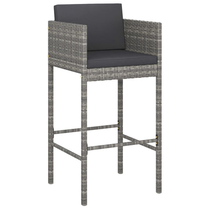 Barhocker 2 Stk. Mit Kissen Poly Rattan