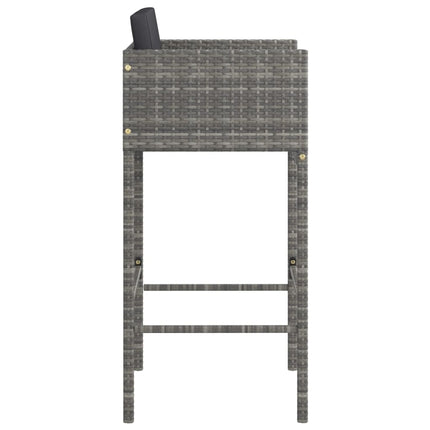 Barhocker 2 Stk. Mit Kissen Poly Rattan