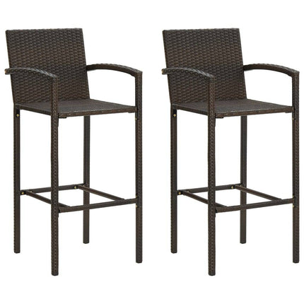 Barhocker 2 Stk. Poly Rattan