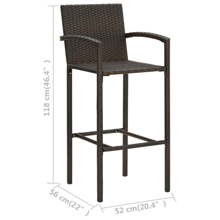 Barhocker 2 Stk. Poly Rattan