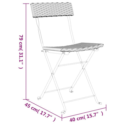 Bistrostühle 8 Stk. Klappbar Poly Rattan Und Stahl