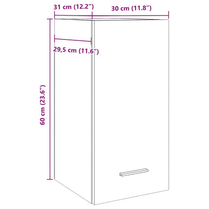 Hängeschrank Betongrau 30X31X60 Cm Holzwerkstoff Schwarz