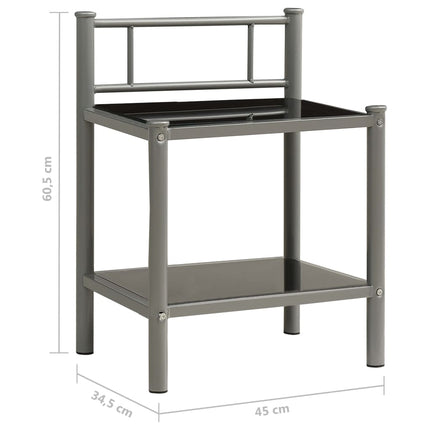 Nachttisch 45X34,5X60,5 Cm Metall Und Glas