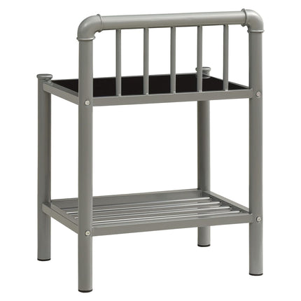 Nachttisch 45X34,5X62,5 Cm Metall Und Glas