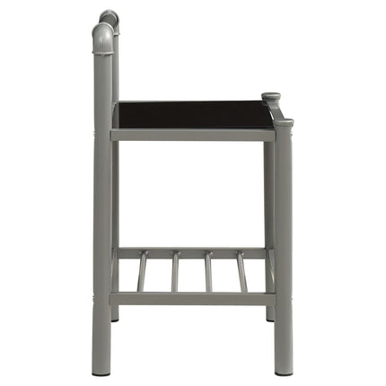 Nachttisch 45X34,5X62,5 Cm Metall Und Glas