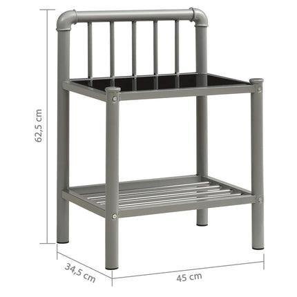 Nachttisch 45X34,5X62,5 Cm Metall Und Glas