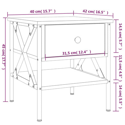 Nachttisch 40X42X45 Cm Holzwerkstoff