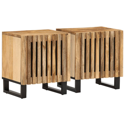 Nachttische 2 Stk. 40X34X46 Cm Massivholz Akazie