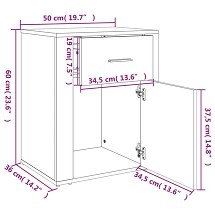 Nachttisch 50X36X60 Cm Holzwerkstoff