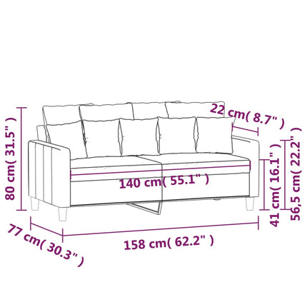 2-Sitzer-Sofa Samt