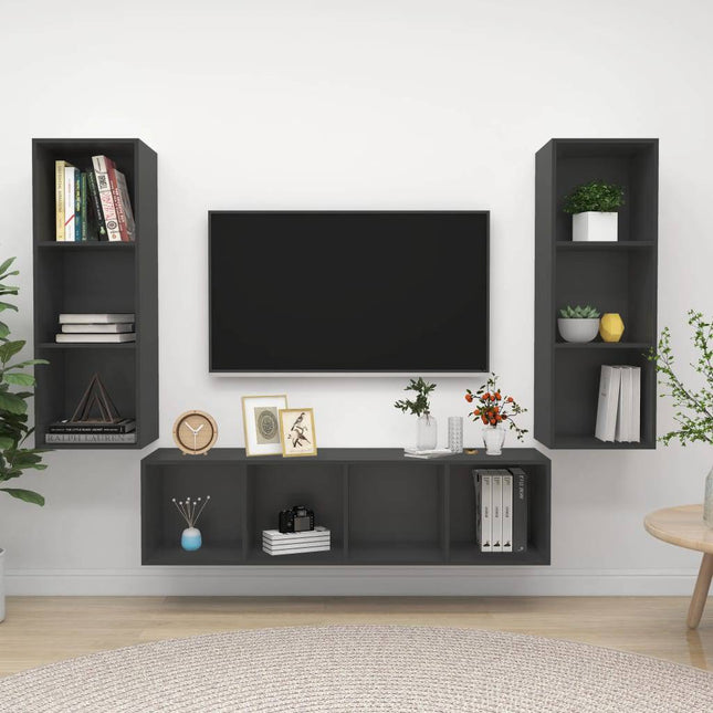 3-Tlg. Tv-Schrank-Set Holzwerkstoff